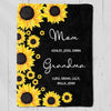 Mom Grandma Sunflower Personalized Fleece Blanket