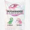 Motherhood Little Cute Dinosaur Personalized Fleece Blanket