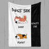 My Side My Dogs‘ Side Personalized Fleece Blanket