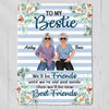 Posing Besties Stripe Pattern Personalized Fleece Blanket