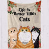 Retro Newspaper Cat Personalized Fleece Blanket