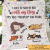 Stay In Bed With My Dogs Personalized Fleece Blanket