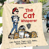 The Cat Whisperer Woman and Funny Cat Personalized Fleece Blanket