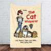 The Cat Whisperer Woman and Funny Cat Personalized Fleece Blanket