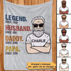 The Legend Grandpa Old Man Personalized Fleece Blanket