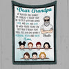 To Dad Mom Grandma Grandpa From Kids Personalized Fleece Blanket