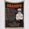 To Grandpa Old Man Retro Personalized Fleece Blanket