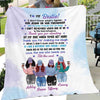 To My Bestie Modern Girls Front View Personalized Fleece Blanket (4 Besties)