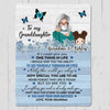 To My Granddaughter Grandson Blue Butterflies Gift For Grandchildren Personalized Fleece Blanket