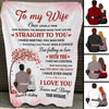 To My Wife Couple Valentine Tree Personalized Fleece Blanket