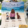 Woman And Dog Never Walk Alone Personalized Fleece Blanket
