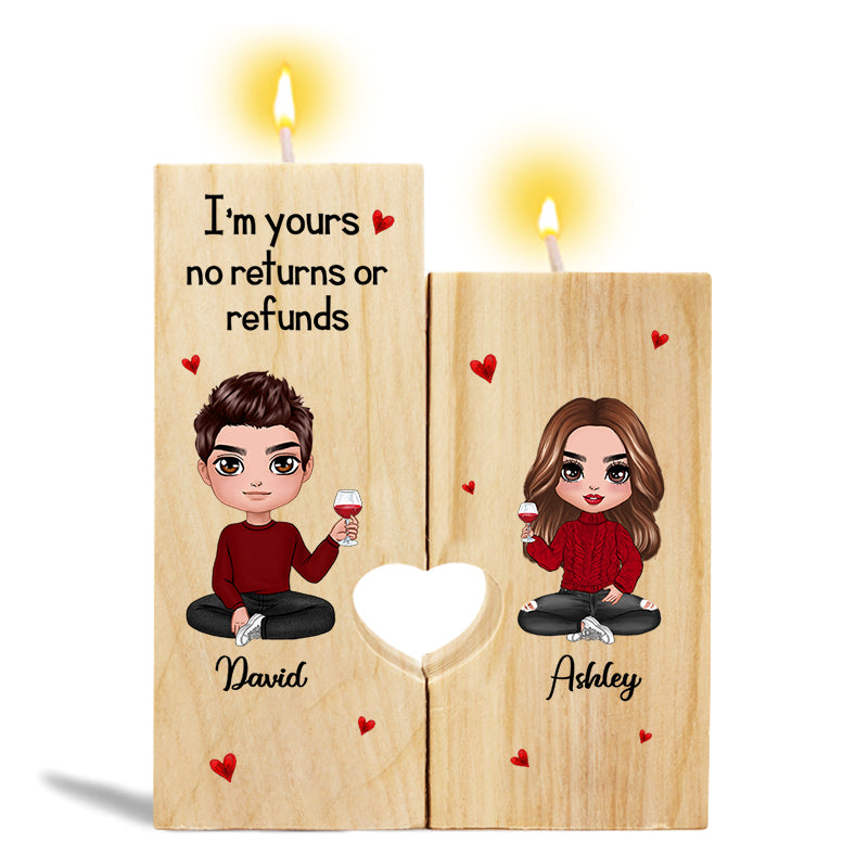Doll Couple Sitting Gift For Him Gift For Her Personalized Candle Holder