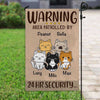 Area Patrolled By Sitting Cats Personalized Garden Flag