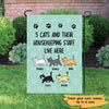 Cats And Staff Live Here Personalized Cat Decorative Garden Flags