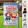 Christmas Truck Sitting Cats Personalized Garden Flag