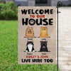 Dogs Cats Welcome To Our House Personalized Garden Flag