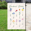 Family Watercolor Flowers Personalized Garden Flag
