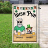 Irish Pub Old Man And Dogs Personalized Garden Flag