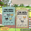 The Cat Is In Charge Personalized Cat Decorative Garden Flags