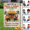 Welcome To Our Bar Doll Couple Personalized Garden Flag