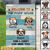 Welcome To The Dog‘s House Green Wood Texture Personalized Garden Flag
