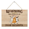 Area Patrolled By Cats Personalized Hanging Pallet Woodsign