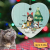 A Girl And Her Cats Personalized Cat Decorative Christmas Ornament