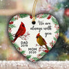 Always With You Holly Branch Christmas Personalized Memorial Heart Ornament