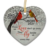 Cardinals Blossom Tree Dad Mom Memorial Personalized Heart Ornament