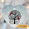 Dad And Mom Cardinal Memorial Personalized Heart Ornament
