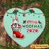 Dog Christmas Merry Woofmas Personalized Dog Decorative Christmas Ornament