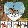 Girl And Her Horse Christmas Personalized Heart Ornament