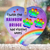 Rainbow Bridge Visiting Hours Dog Memorial Personalized Heart Ornament