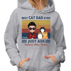 Best Cat Dad Doll Man & Fluffy Cat Retro Personalized Hoodie Sweatshirt