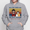 Best Cat Dad Doll Man & Fluffy Cat Retro Personalized Hoodie Sweatshirt