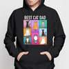 Best Cat Dad Mom Retro Frame Fluffy Cat Personalized Hoodie Sweatshirt