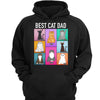 Best Cat Dad Mom Retro Frame Fluffy Cat Personalized Hoodie Sweatshirt