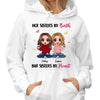 Butterflies Doll Besties Sisters By Heart Personalized Hoodie Sweatshirt