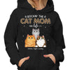 Cat Mom Peeking Fluffy Cats Leopard Personalized Hoodie Sweatshirt