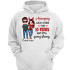 Chibi Couple Annoying Each Other Personalized Hoodie Sweatshirt