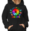 Colorful Daisy Grandma And Butterflies Personalized Hoodie Sweatshirt
