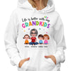 Colorful Life Is Better With My Grandkids Doll Style Personalized Hoodie Sweatshirt