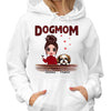 Dog Mom Red Patterned Doll Girl Personalized Hoodie Sweatshirt