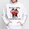 Doll Couple Together Since Anniversary Gift Personalized Hoodie Sweatshirt