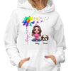 Flying Hearts Paw Colorful Flower Dandelion Doll Dog Mom Personalized Hoodie Sweatshirt