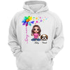 Flying Hearts Paw Colorful Flower Dandelion Doll Dog Mom Personalized Hoodie Sweatshirt