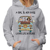 Girl & Dogs Living Life In Peace Hippie Bohemian Girl Personalized Hoodie Sweatshirt