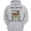 Girl & Dogs Living Life In Peace Hippie Bohemian Girl Personalized Hoodie Sweatshirt