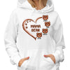 Grandma Mama Mom Auntie Bear Heart Personalized Hoodie Sweatshirt