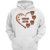 Grandma Mama Mom Auntie Bear Heart Personalized Hoodie Sweatshirt